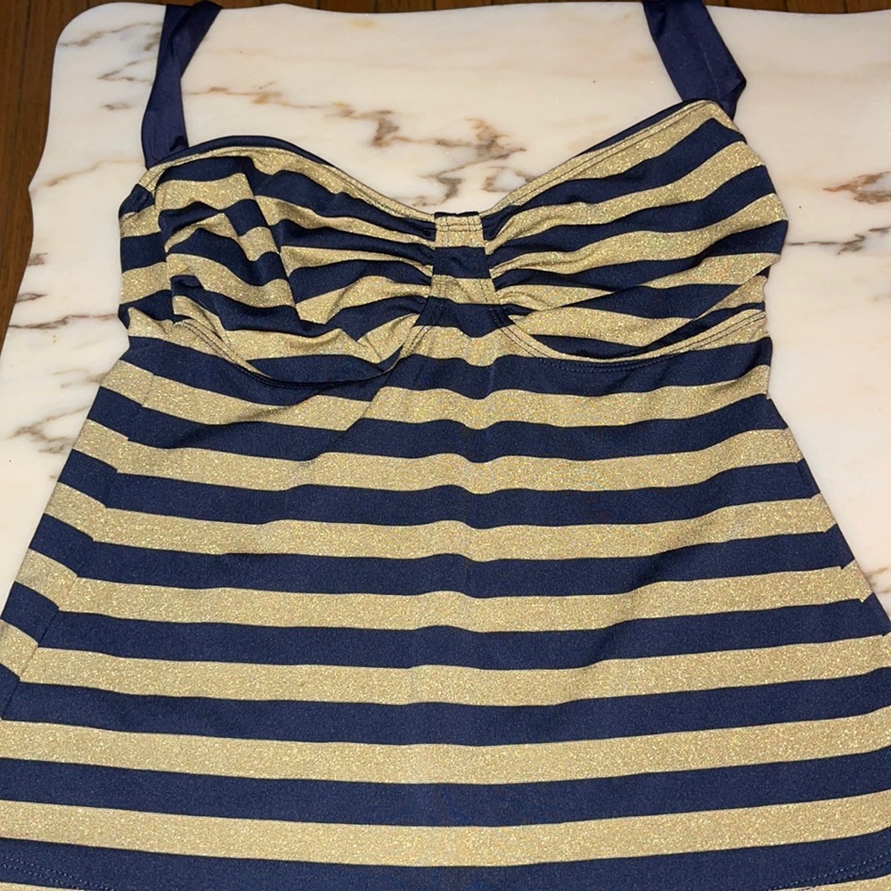tommy hilfiger gold blue bikini top size 10